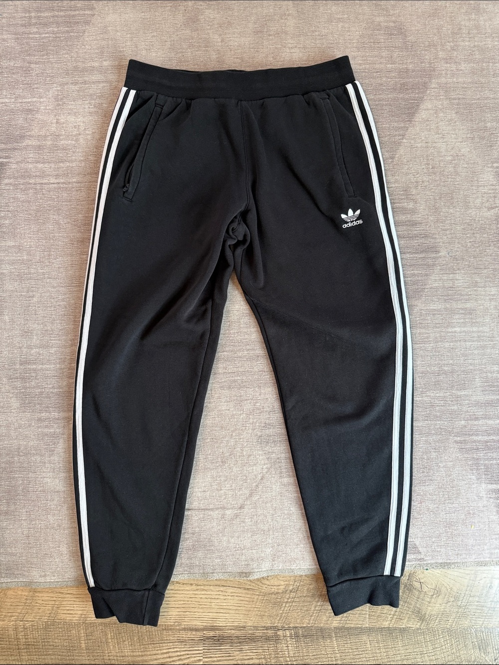 adidas | Essentials Black Fleece Jogger Sweatpants, Men’s Large